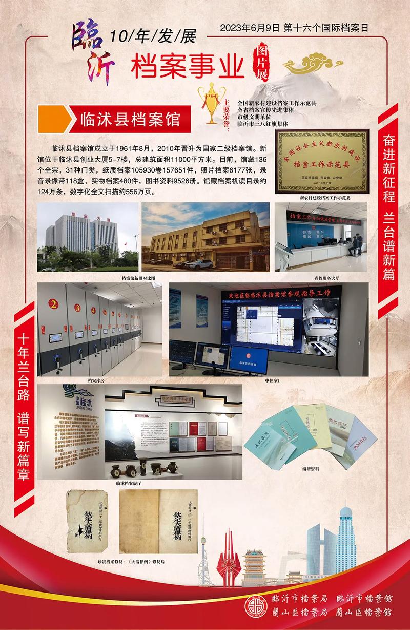 临沂市国际档案馆日展板海报设计 融合历史与科技的视觉盛宴